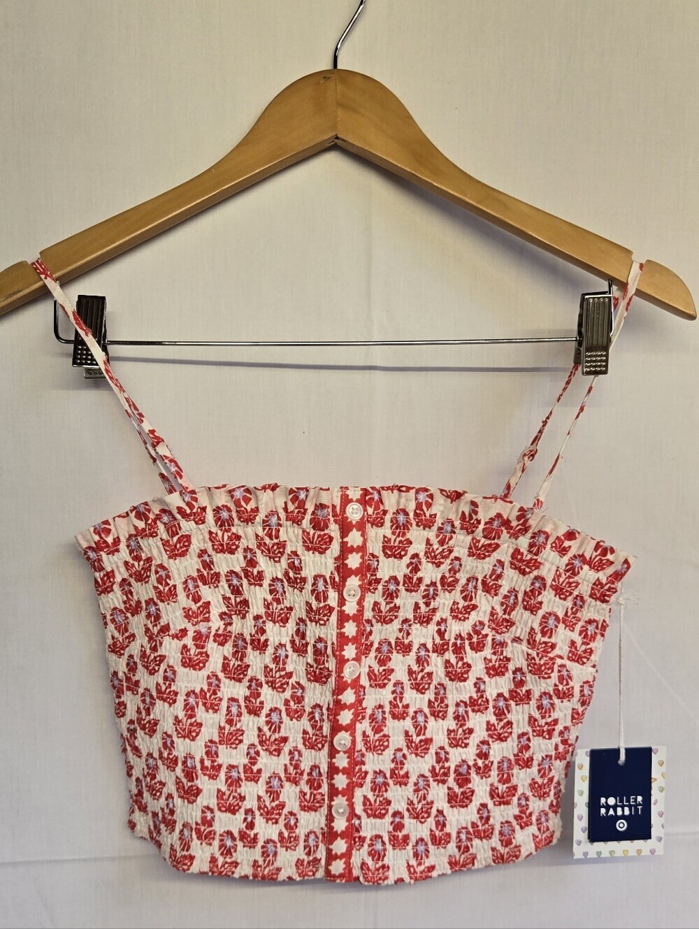Roller Rabbit Women's Floral Smocked Peplum Tank Top,-Size S,M